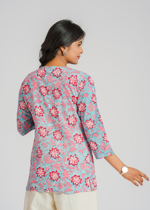 Block Printed Cotton Short Top