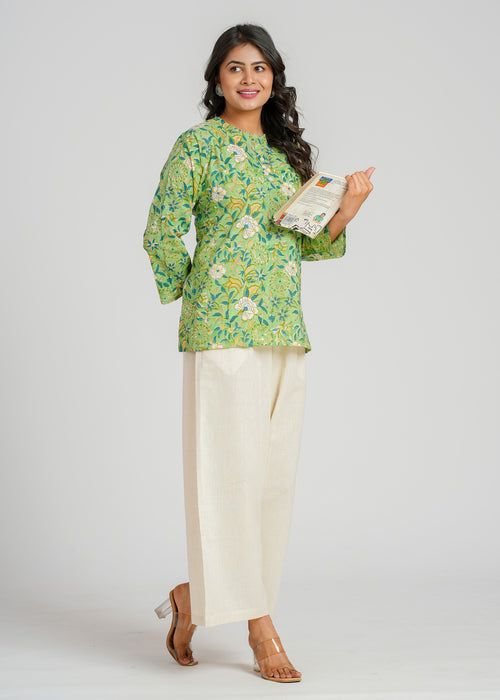 Block Printed Cotton Short Kurti
