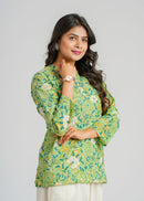Block Printed Cotton Short Kurti