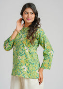 Block Printed Cotton Short Kurti