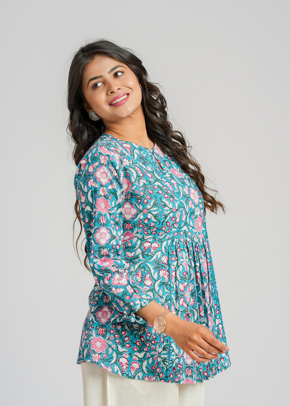 Block Printed Cotton Short Top