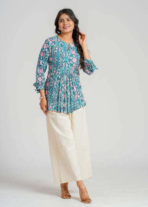 Block Printed Cotton Short Top