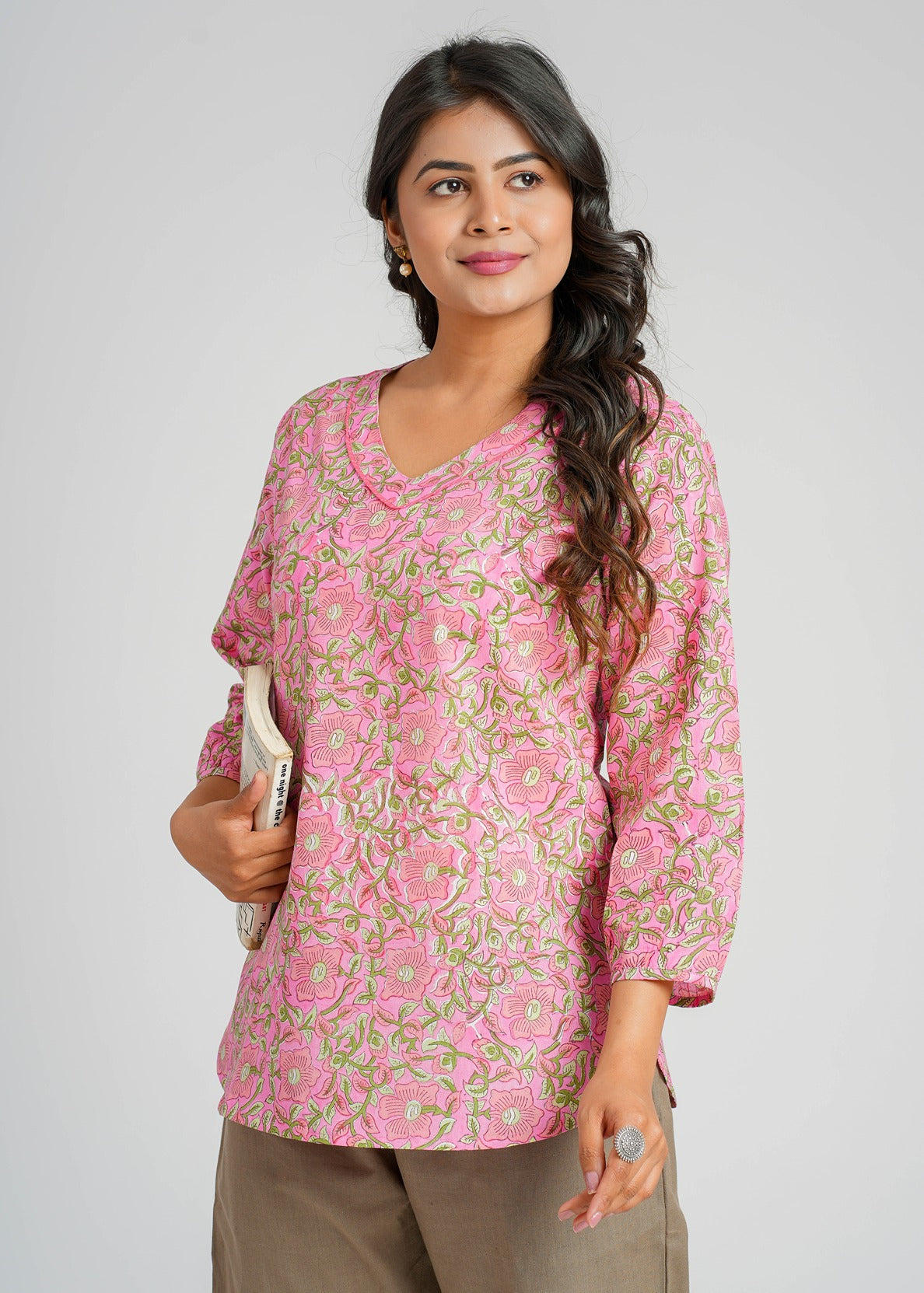 Rosebud Block Printed Short Kurti