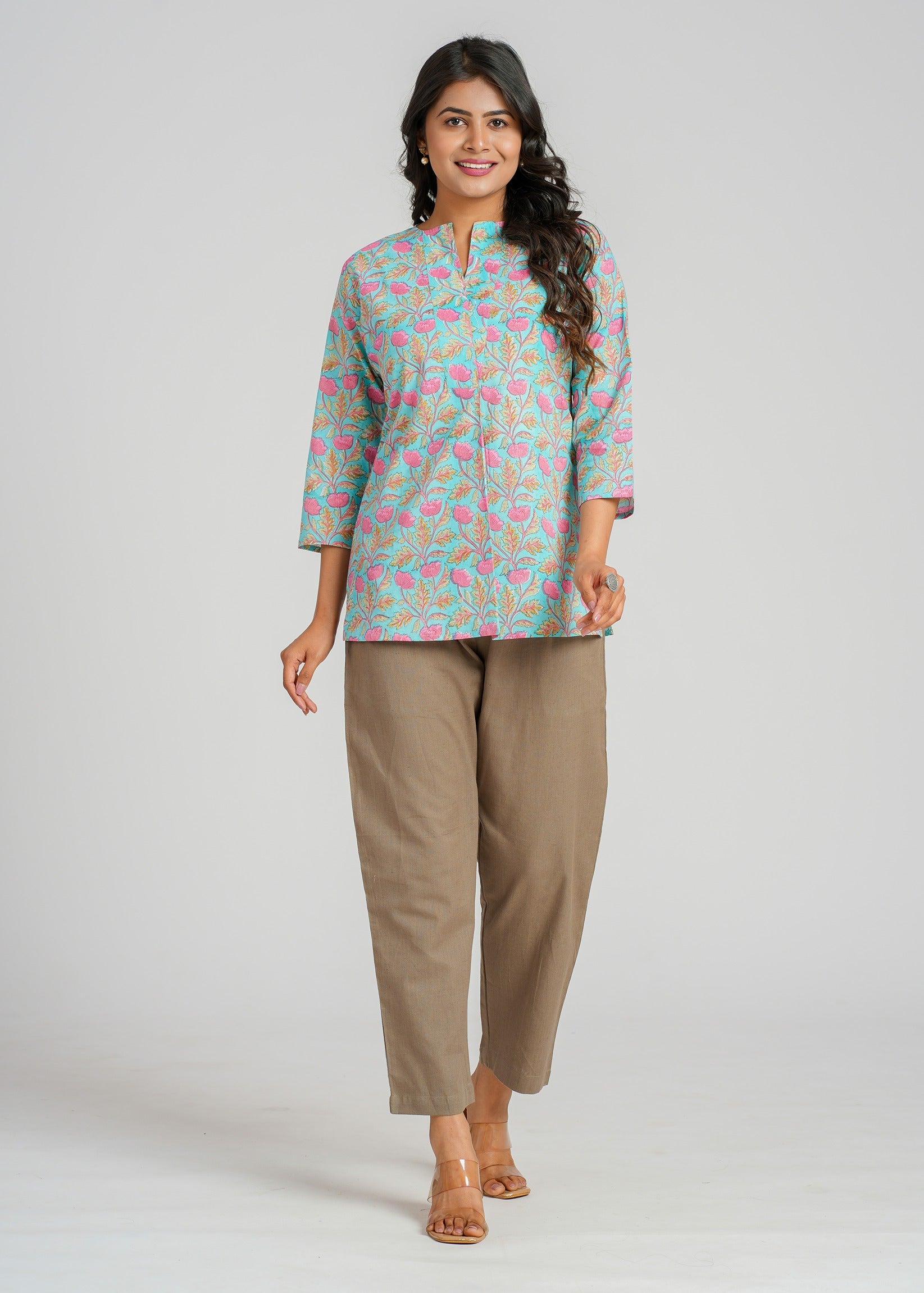 Verdant Block Printed Short Top
