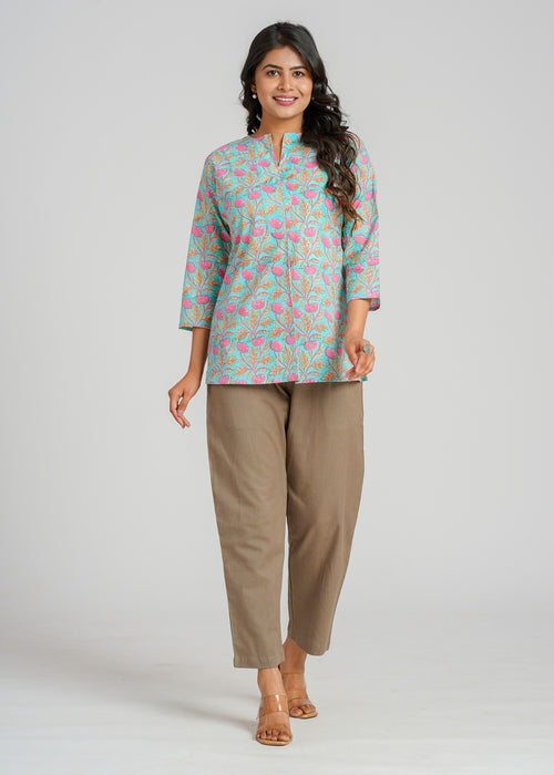 Block Printed Cotton Short Top