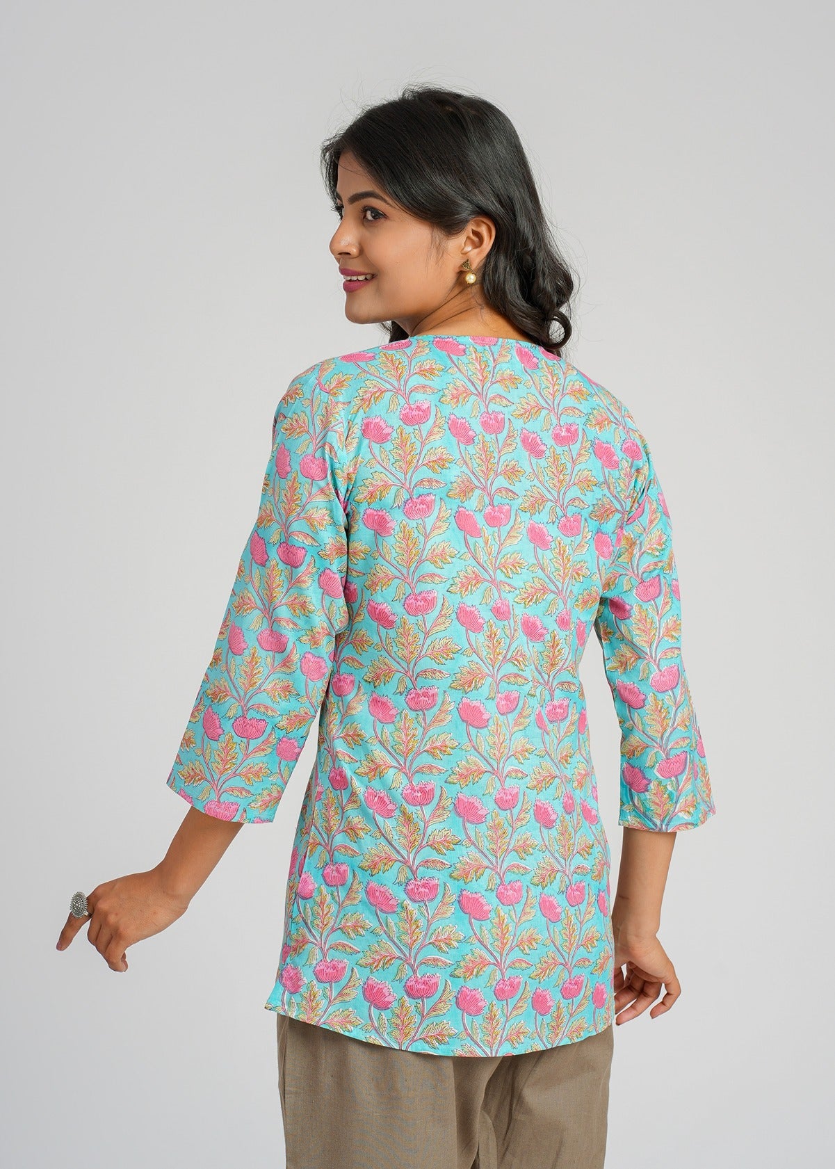 Verdant Block Printed Short Top