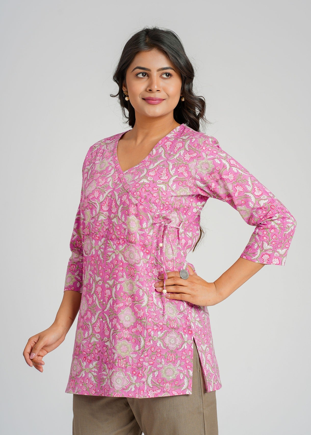 Freesia Block Printed Short Kurti