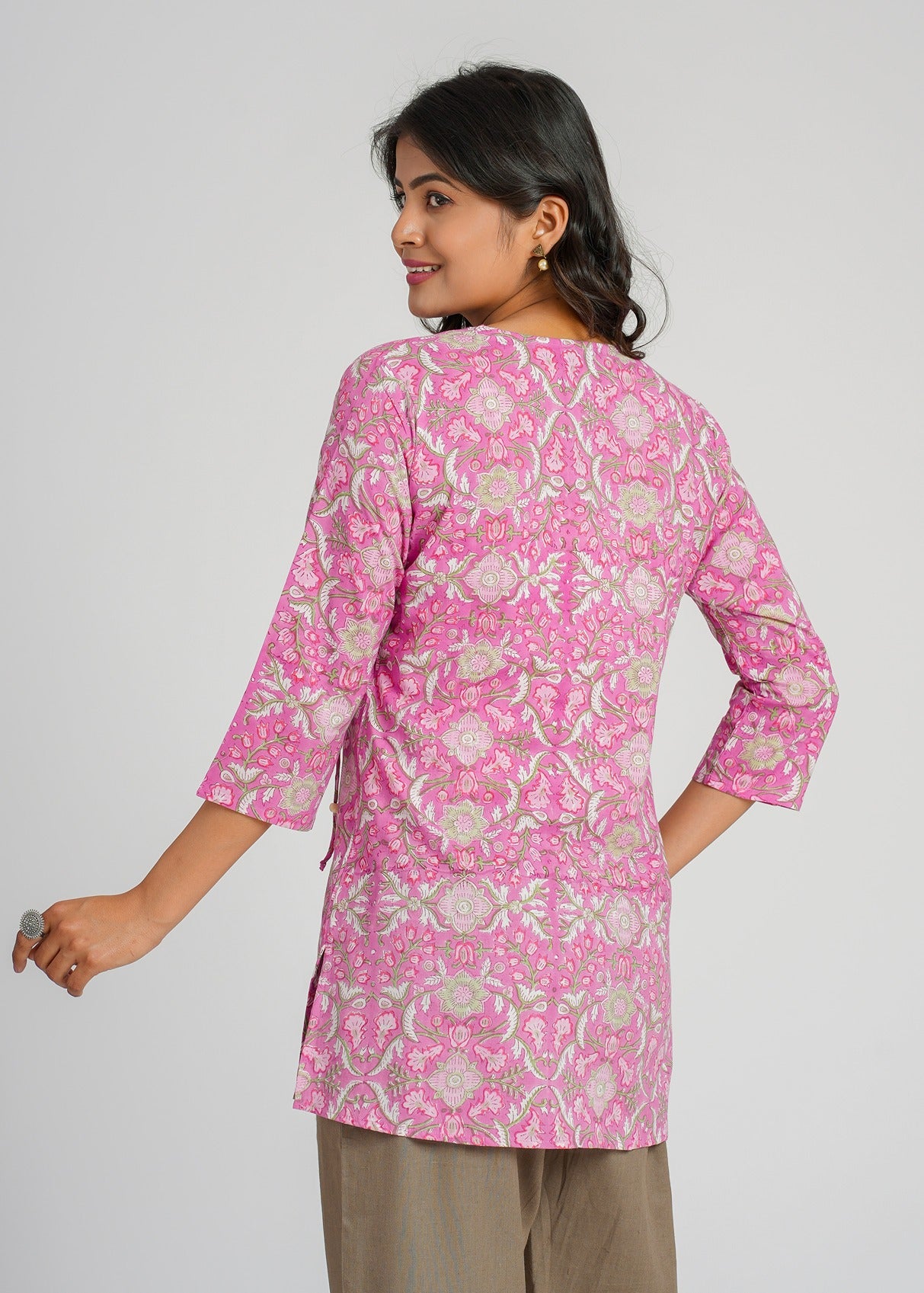 Freesia Block Printed Short Kurti