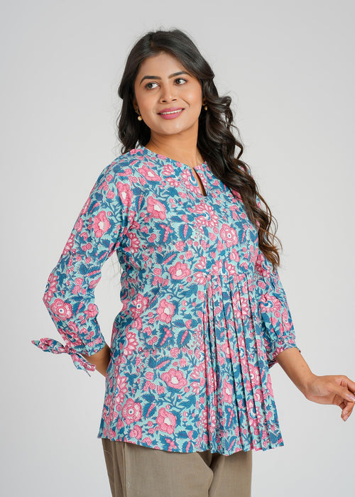 Block Printed Cotton Short Top