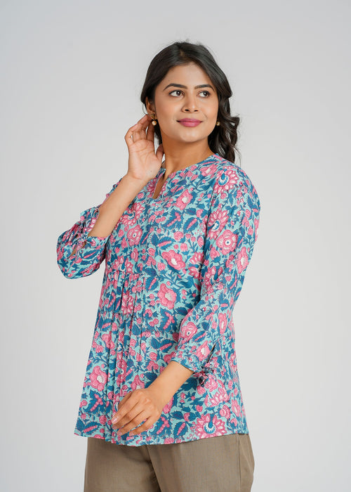Block Printed Cotton Short Top