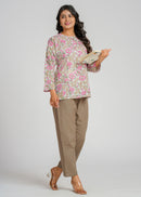 Block Printed Cotton Short Kurti