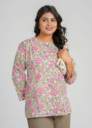 Block Printed Cotton Short Kurti