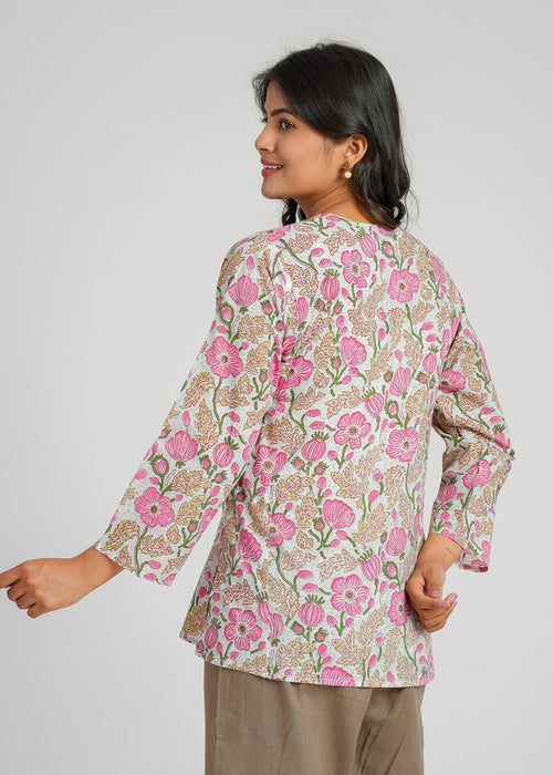 Block Printed Cotton Short Kurti