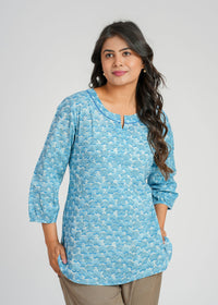 Block Printed Cotton Short Kurti