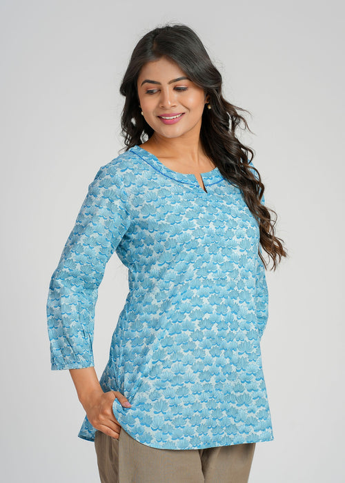 Block Printed Cotton Short Kurti
