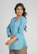 Block Printed Cotton Short Kurti