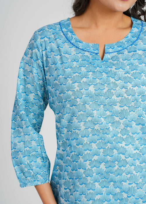 Block Printed Cotton Short Kurti