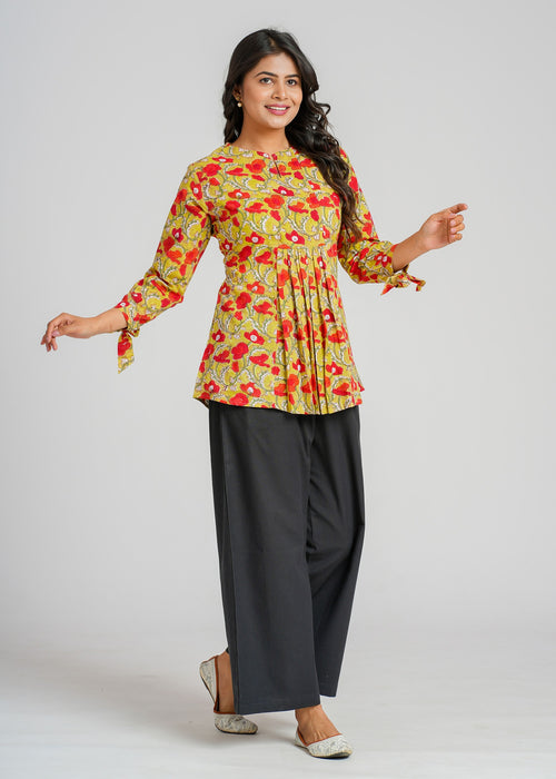 Block Printed Cotton Short Top