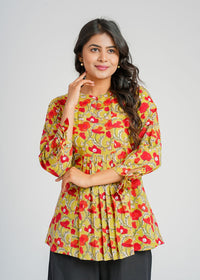Block Printed Cotton Short Top