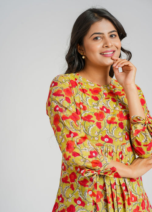 Block Printed Cotton Short Top
