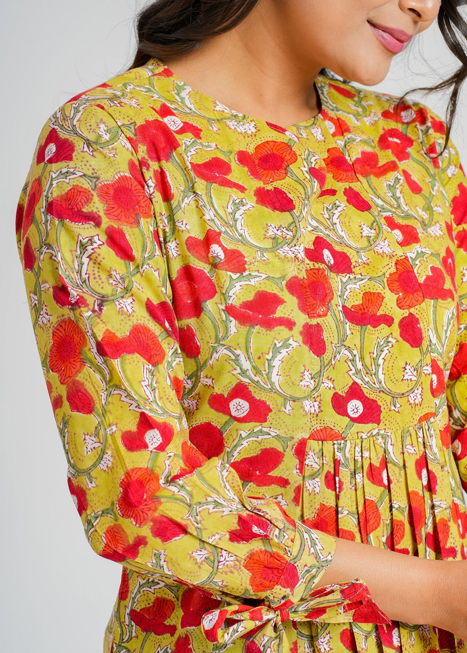 Block Printed Cotton Short Top