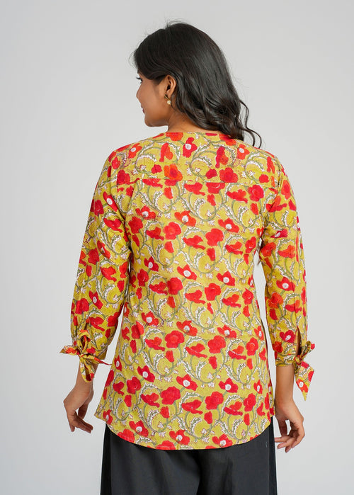 Block Printed Cotton Short Top