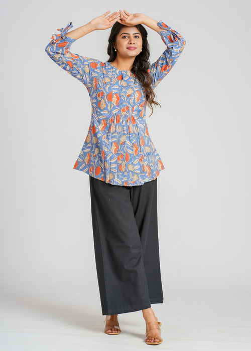 Block Printed Cotton Short Top