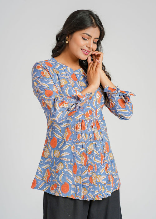 Block Printed Cotton Short Top