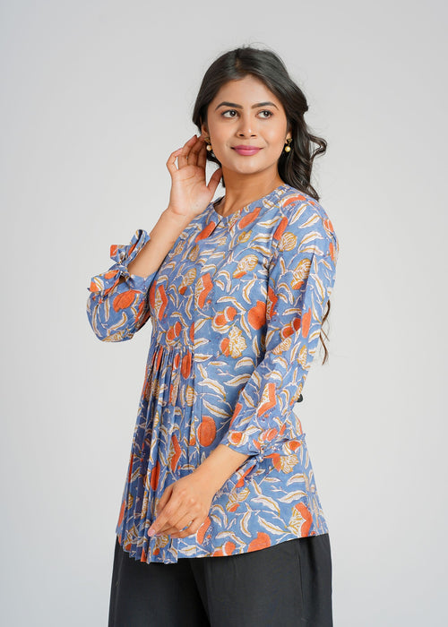 Block Printed Cotton Short Top