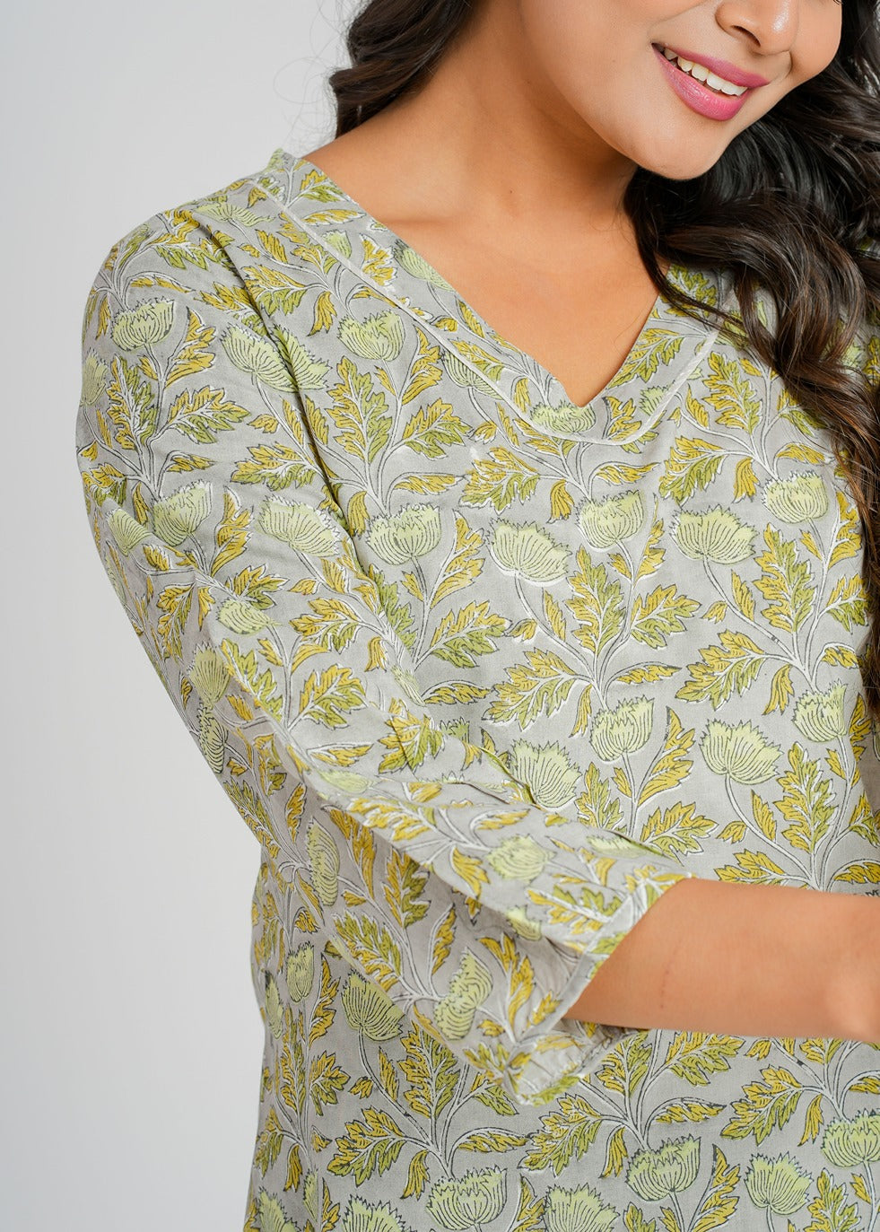 Block Printed Cotton Short Kurti