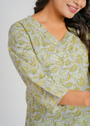 Block Printed Cotton Short Kurti