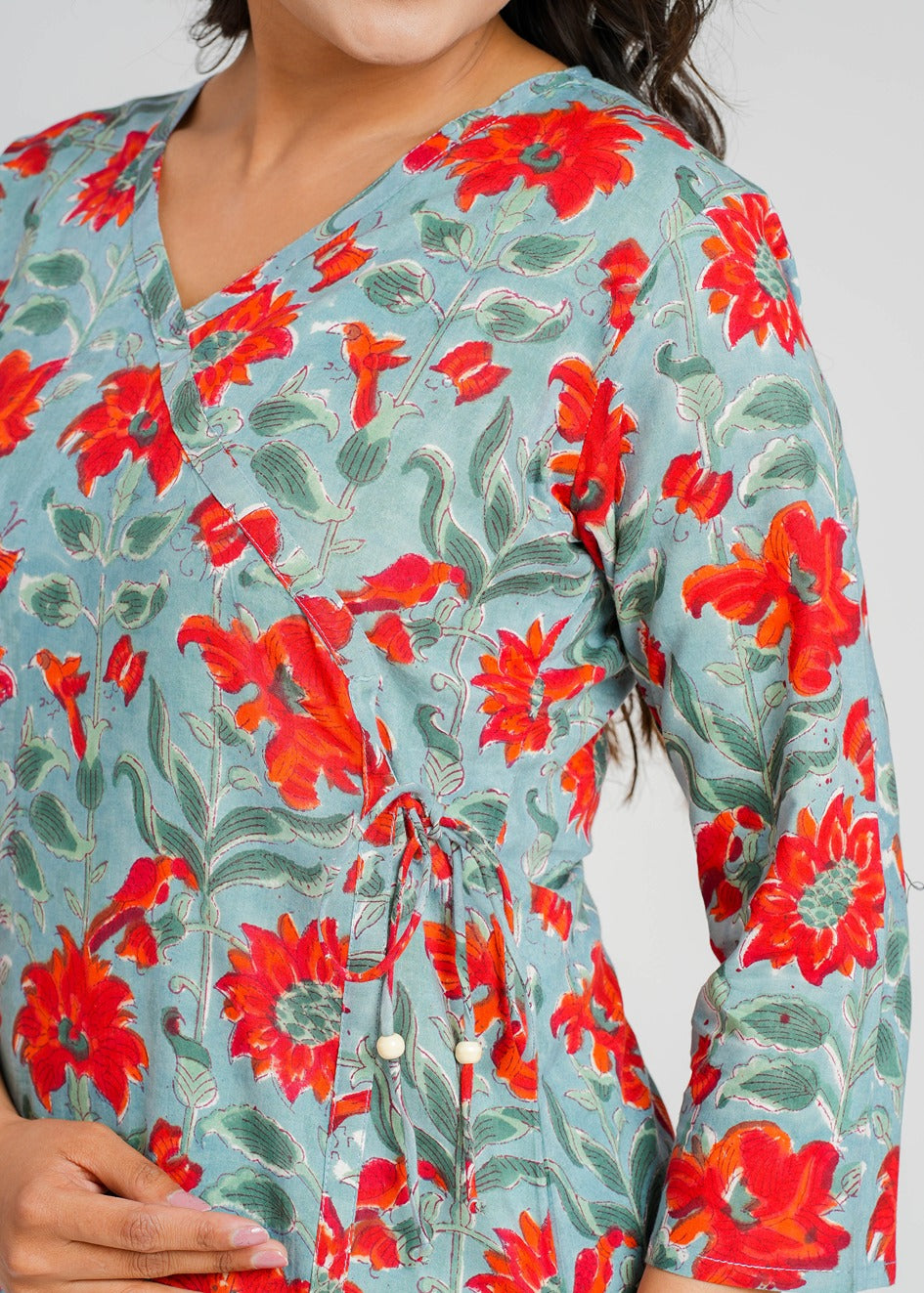 Block Printed Cotton Short Kurti