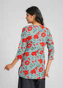Block Printed Cotton Short Kurti