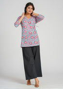 Block Printed Cotton Short Kurti