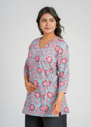 Block Printed Cotton Short Kurti