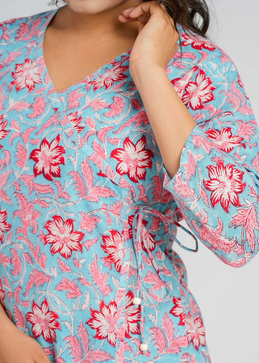 Block Printed Cotton Short Kurti