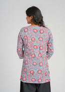 Block Printed Cotton Short Kurti