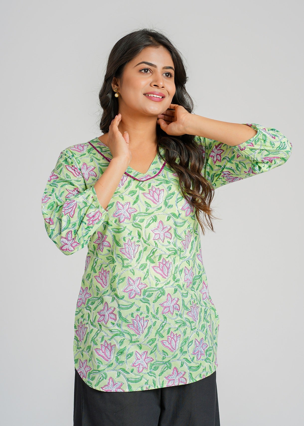 Tulsi Block Printed Short Kurti