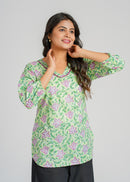 Block Printed Cotton Short Kurti