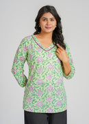Block Printed Cotton Short Kurti