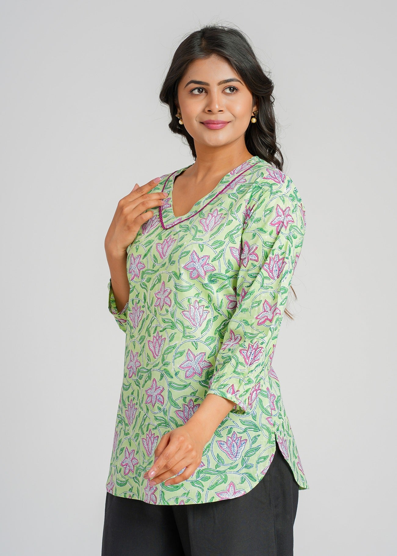 Tulsi Block Printed Short Kurti