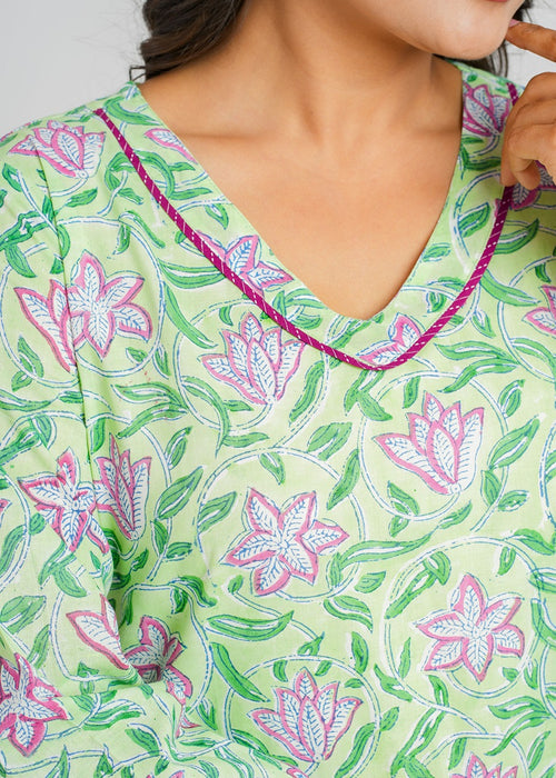 Block Printed Cotton Short Kurti