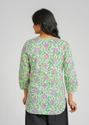 Block Printed Cotton Short Kurti