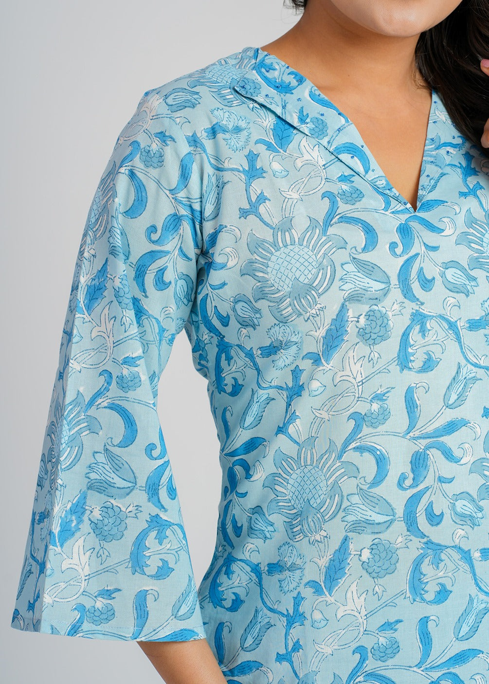 Aqua Petal Cotton Co-Ord Set