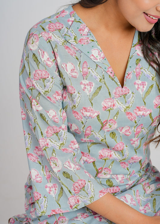 Grey Printed Co-Ord Set