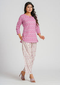 Violet Mirage Cotton Printed Cotton Co-Ord set