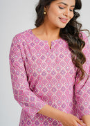 Violet Mirage Cotton Printed Cotton Co-Ord set