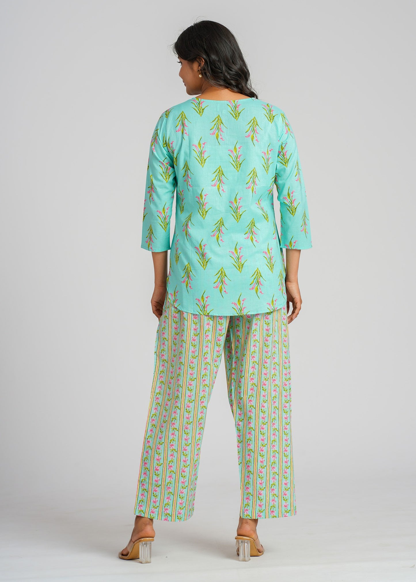 Turquoise Printed Co-Ord Set