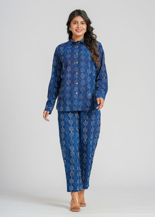 Midnight Raindrop Cotton Co-Ord set