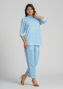 Blue Striped Cotton Co-Ord set